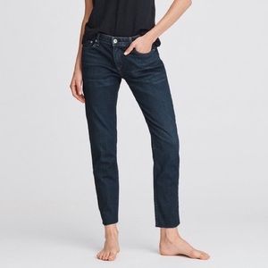 Rag & bone Dre low rise slim ankle boyfriend jeans in New Worn dark wash